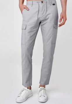 INDICODE JEANS CAGLE - Pantalon Cargo - Lt Grey