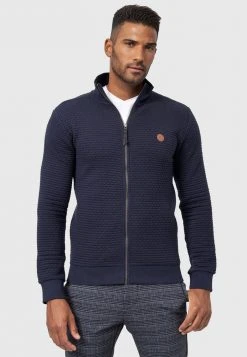 INDICODE JEANS BERMIE - Sweat à Capuche Zippé - Navy -INDICODE Boutique e5a496f2a97e419098b8dc317af73b6a