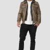 INDICODE JEANS AARON - Veste En Similicuir - Beige