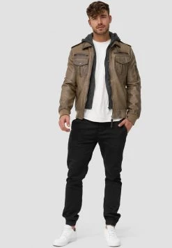 INDICODE JEANS AARON - Veste En Similicuir - Beige