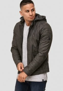 INDICODE JEANS MIGUEL - Veste En Similicuir - Dark Grey