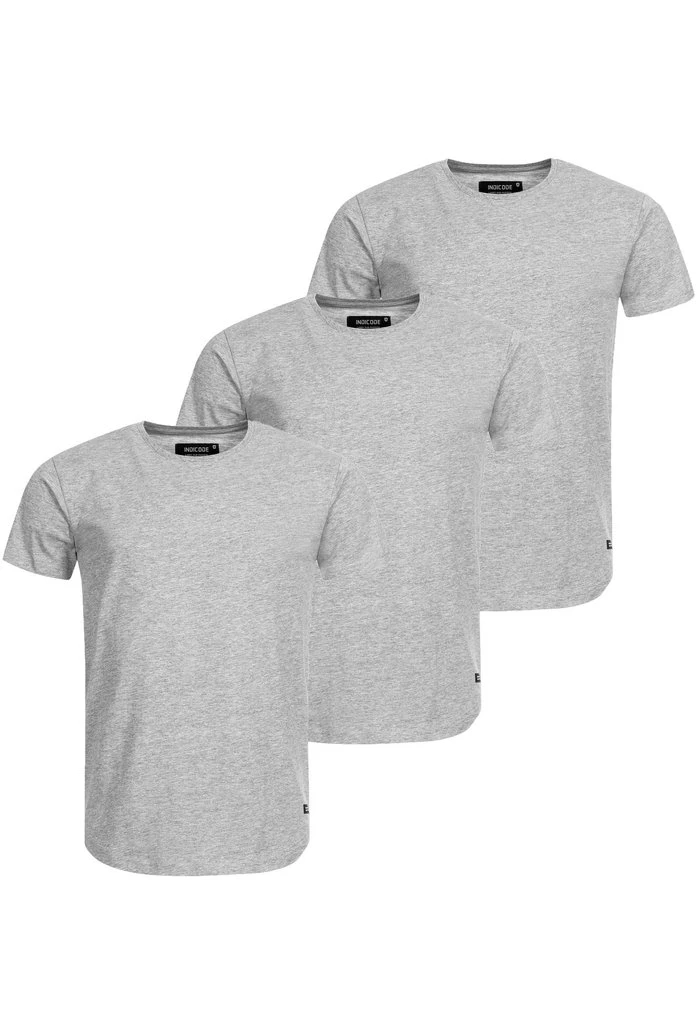 INDICODE JEANS 3 PACK - T-shirt Basique - Lt Grey Mix 5 INDICODE JEANS 3 PACK - T-shirt Basique - Lt Grey Mix – Image 5