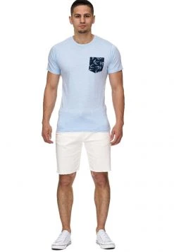 INDICODE JEANS BLAINE - T-shirt Imprimé - Hellblau