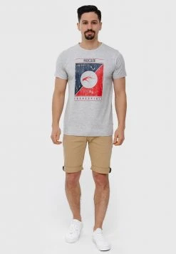 INDICODE JEANS T-shirt Imprimé - Lt Grey Mix